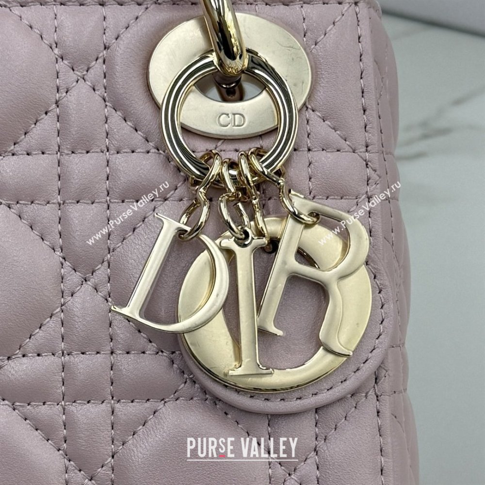 Dior Classic Mini Lady Dior Bag in Cannage Lambskin Pearly Pink 2026 M0505 0409 (BF-260409025)