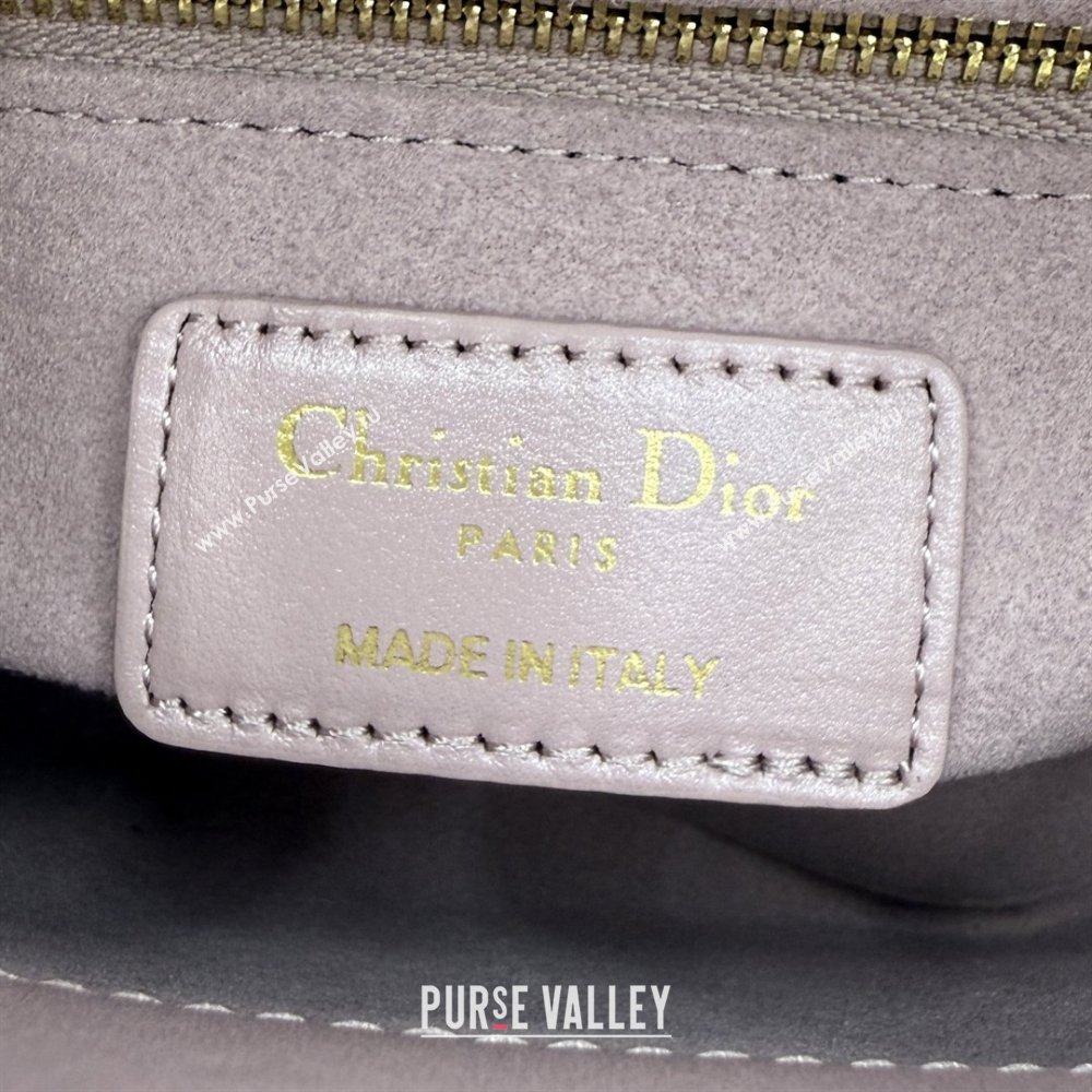 Dior Classic Mini Lady Dior Bag in Cannage Lambskin Pearly Pink 2026 M0505 0409 (BF-260409025)
