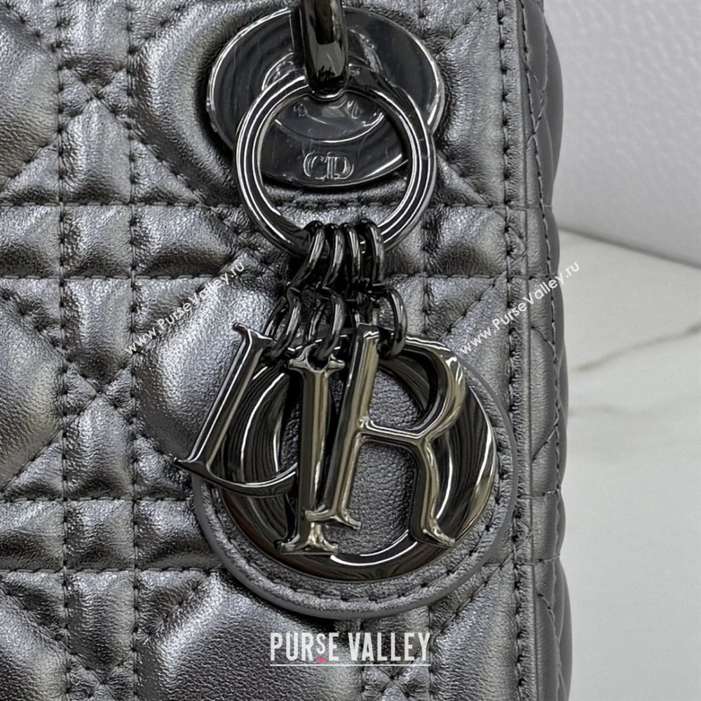 Dior Classic Mini Lady Dior Bag in Cannage Lambskin Gunmetal 2026 M0505 0409 (BF-260409015)