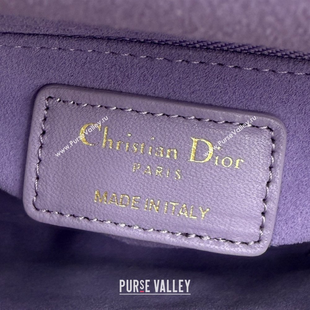 Dior Classic Mini Lady Dior Bag in Cannage Lambskin Light Purple 2026 M0505 0409 (BF-260409026)