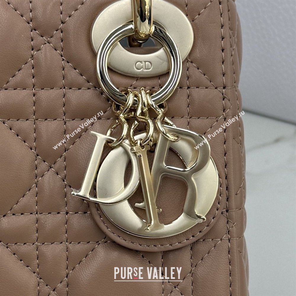 Dior Classic Mini Lady Dior Bag in Cannage Lambskin Rose Brown 2026 M0505 0409 (BF-260409027)