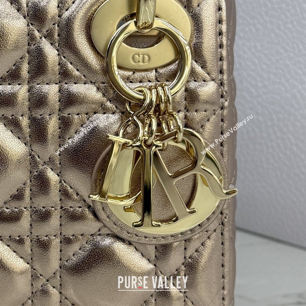 Dior Classic Mini Lady Dior Bag in Cannage Lambskin Champagne Gold 2026 M0505 0409 (BF-260409028)
