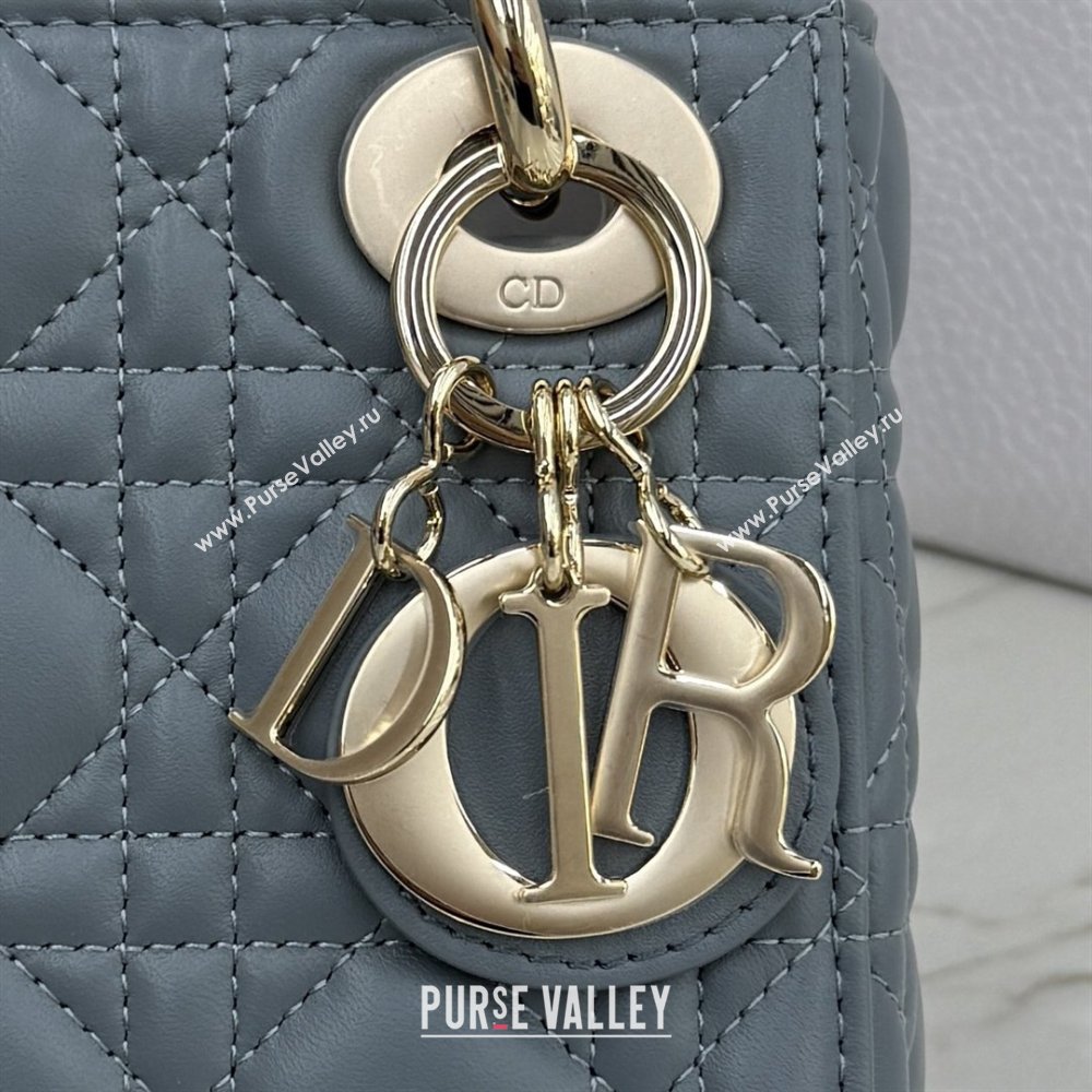 Dior Classic Mini Lady Dior Bag in Cannage Lambskin Dusty Blue 2026 M0505 0409 (BF-260409029)