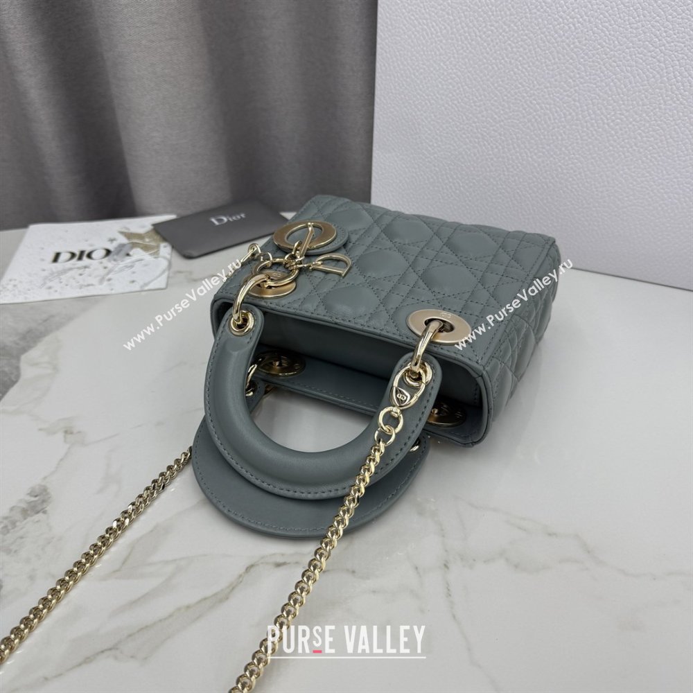 Dior Classic Mini Lady Dior Bag in Cannage Lambskin Rock Grey 2026 M0505 0409 (BF-260409030)