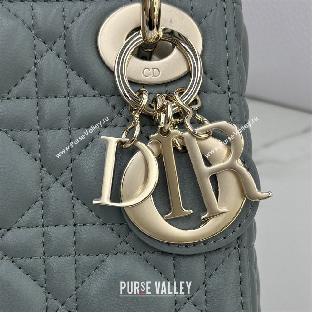Dior Classic Mini Lady Dior Bag in Cannage Lambskin Rock Grey 2026 M0505 0409 (BF-260409030)