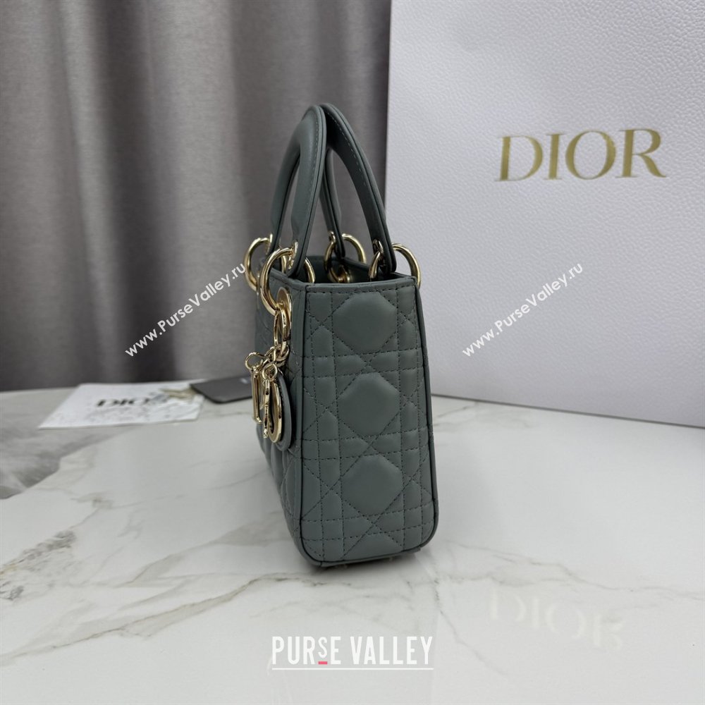 Dior Classic Mini Lady Dior Bag in Cannage Lambskin Rock Grey 2026 M0505 0409 (BF-260409030)