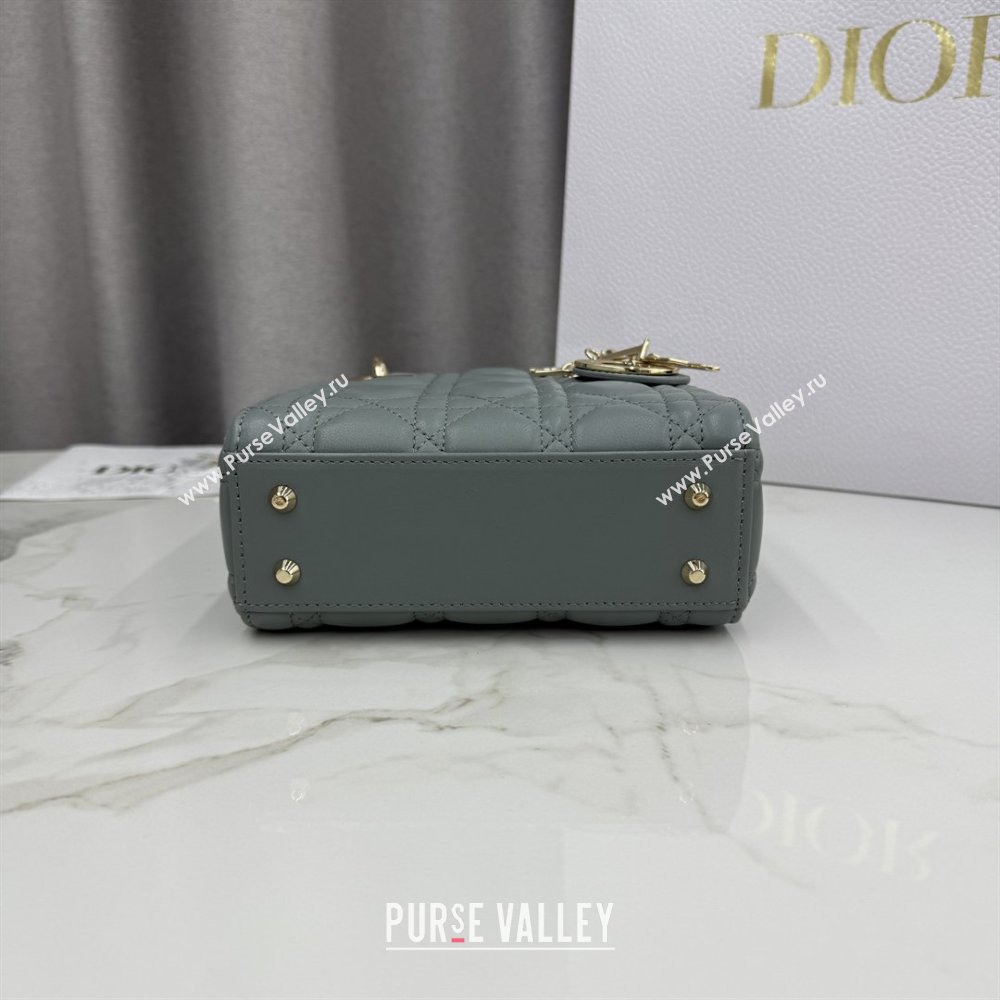 Dior Classic Mini Lady Dior Bag in Cannage Lambskin Rock Grey 2026 M0505 0409 (BF-260409030)