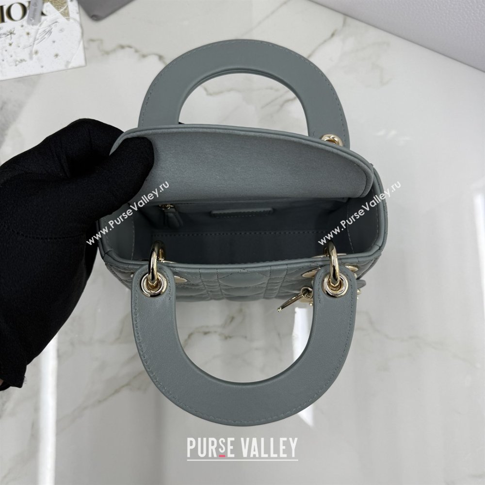 Dior Classic Mini Lady Dior Bag in Cannage Lambskin Rock Grey 2026 M0505 0409 (BF-260409030)