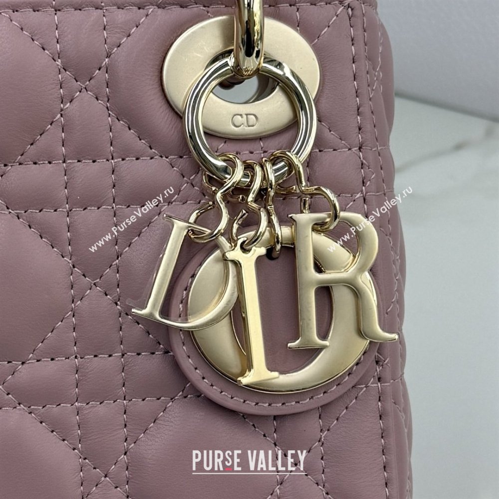 Dior Classic Mini Lady Dior Bag in Cannage Lambskin Vintage Pink 2026 M0505 0409 (BF-260409031)