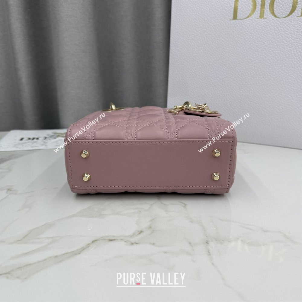 Dior Classic Mini Lady Dior Bag in Cannage Lambskin Vintage Pink 2026 M0505 0409 (BF-260409031)