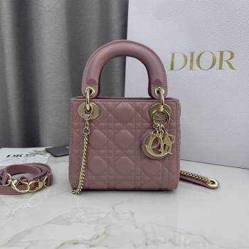 Dior Classic Mini Lady Dior Bag in Cannage Lambskin Vintage Pink 2026 M0505 0409 (BF-260409031)