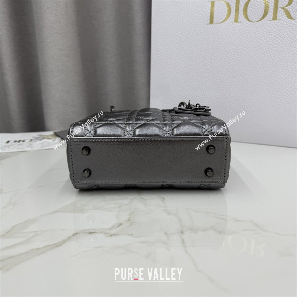 Dior Classic Mini Lady Dior Bag in Cannage Lambskin Gunmetal 2026 M0505 0409 (BF-260409015)