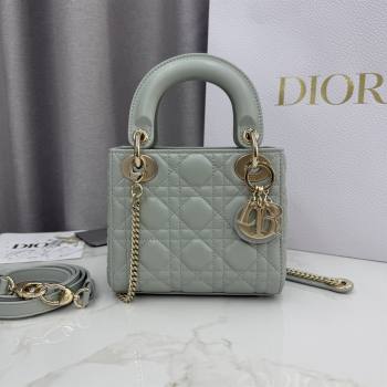 Dior Classic Mini Lady Dior Bag in Cannage Lambskin Light Green 2026 M0505 0409 (BF-260409032)