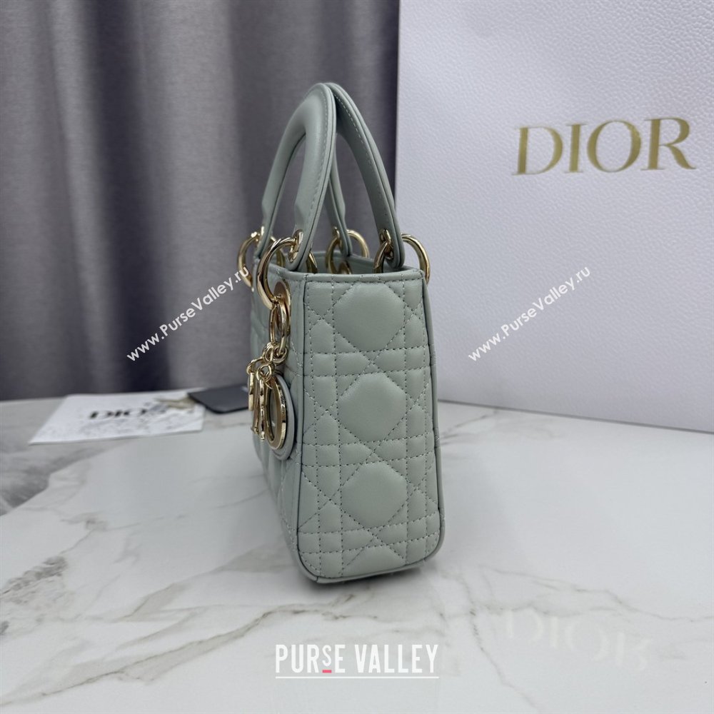 Dior Classic Mini Lady Dior Bag in Cannage Lambskin Light Green 2026 M0505 0409 (BF-260409032)
