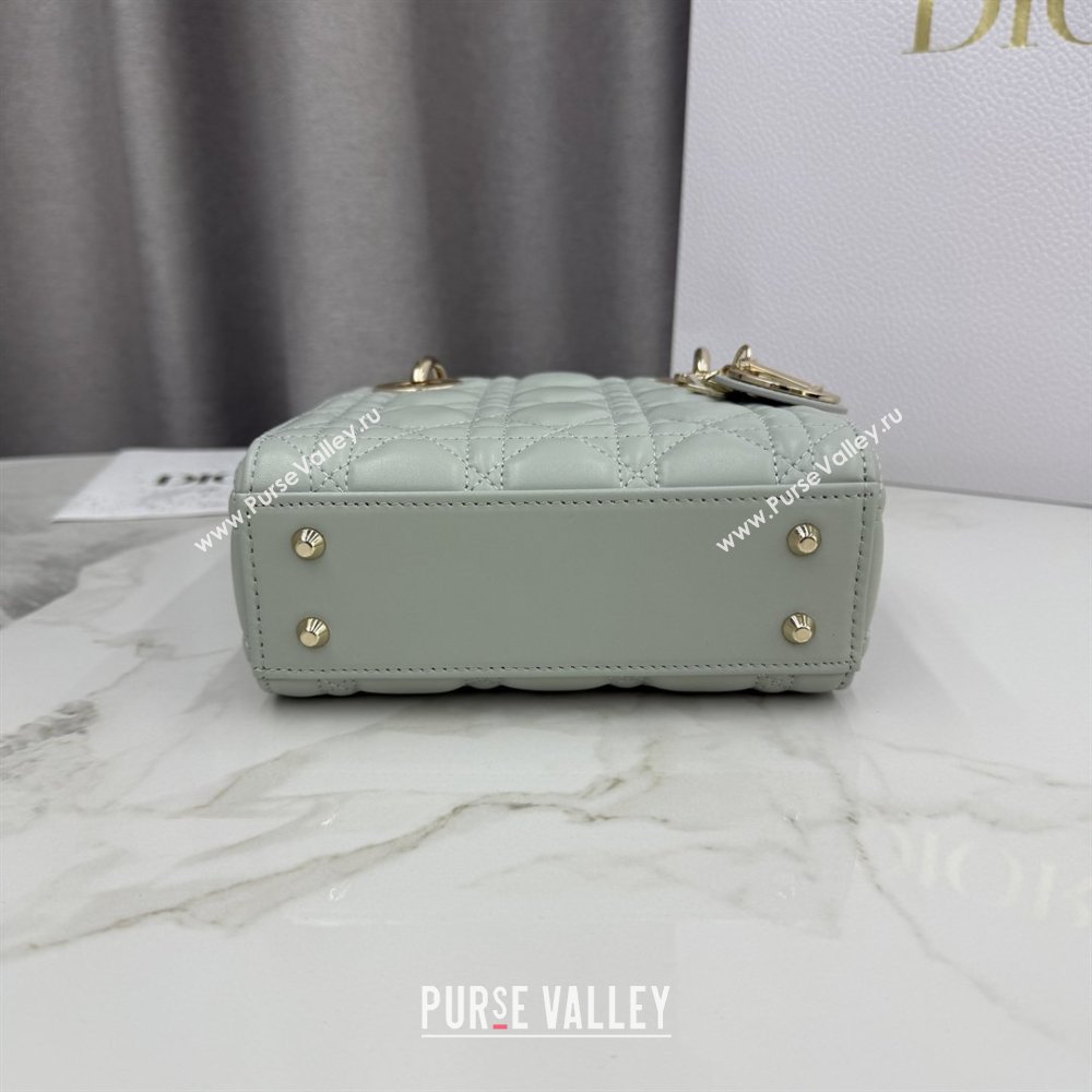 Dior Classic Mini Lady Dior Bag in Cannage Lambskin Light Green 2026 M0505 0409 (BF-260409032)