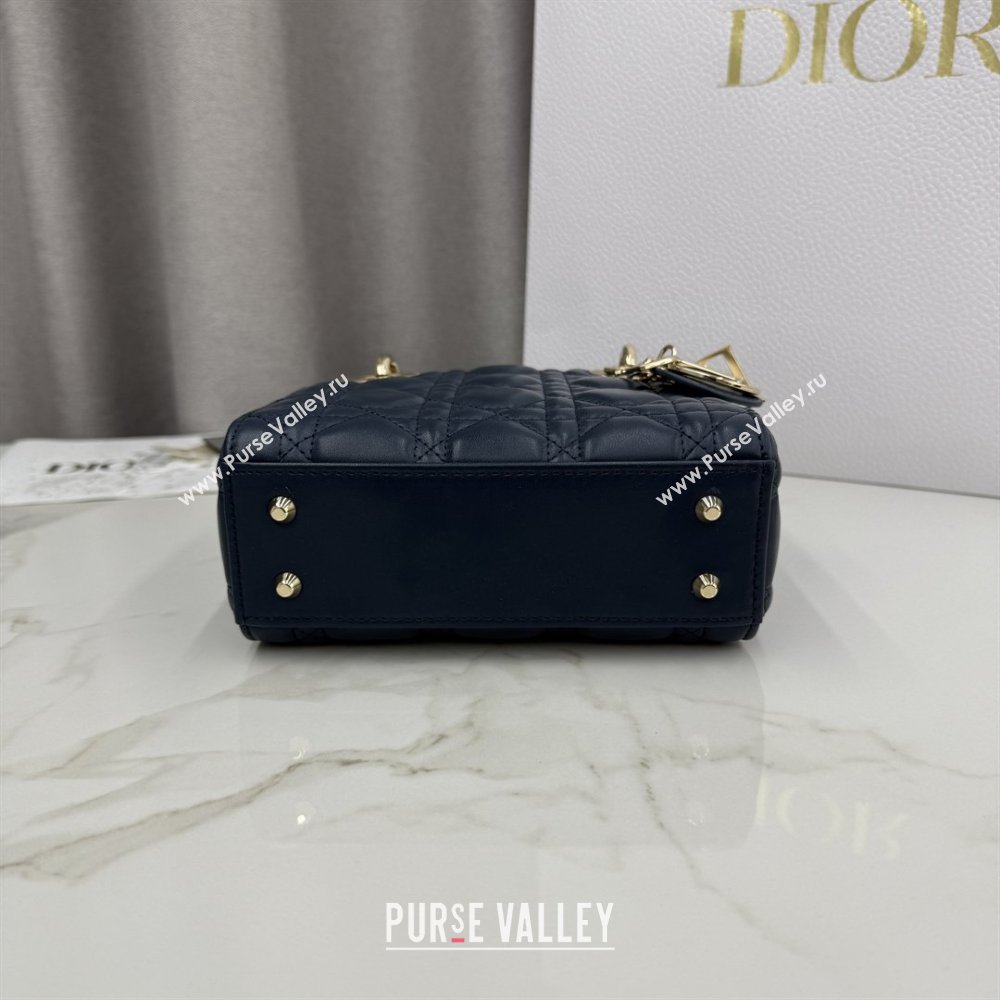 Dior Classic Mini Lady Dior Bag in Cannage Lambskin Midnight Blue 2026 M0505 0409 (BF-260409033)
