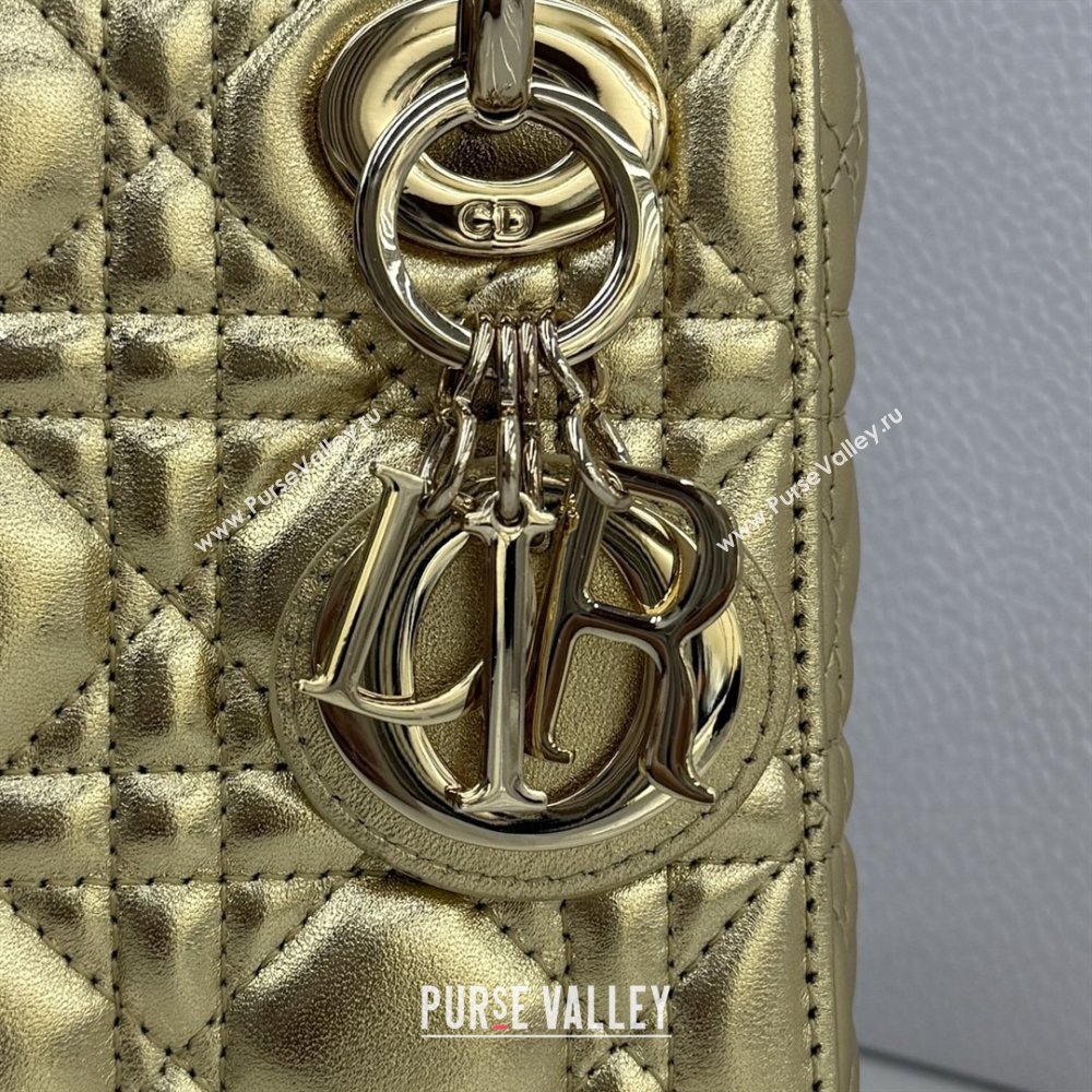 Dior Classic Mini Lady Dior Bag in Cannage Lambskin Aged Gold 2026 M0505 0409 (BF-260409034)