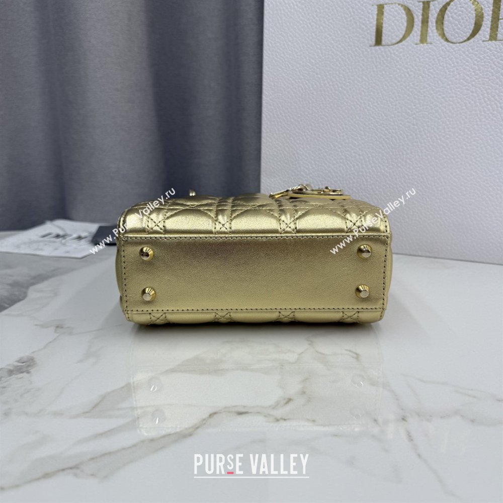 Dior Classic Mini Lady Dior Bag in Cannage Lambskin Aged Gold 2026 M0505 0409 (BF-260409034)