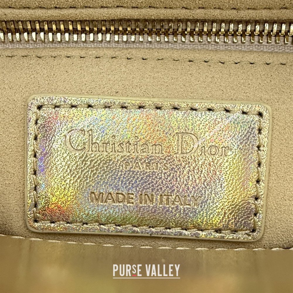Dior Classic Mini Lady Dior Bag in Cannage Lambskin Iridescent Gold 2026 M0505 0409 (BF-260409035)