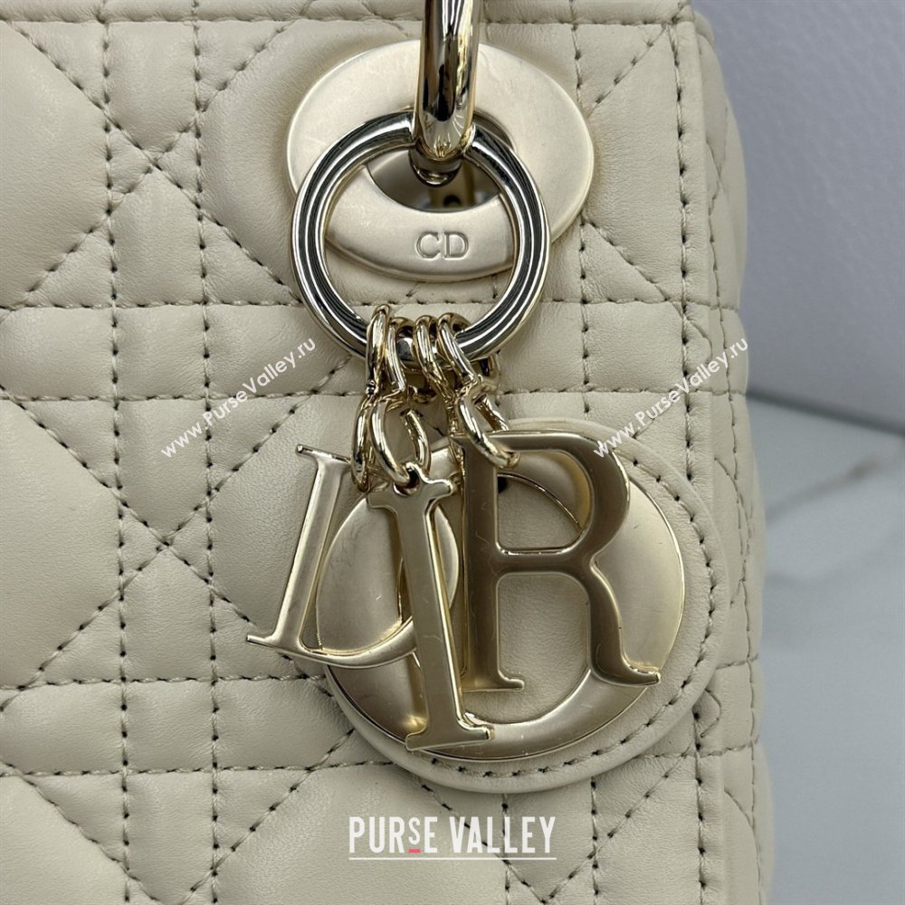 Dior Classic Mini Lady Dior Bag in Cannage Lambskin Pale Yellow 2026 M0505 0409 (BF-260409016)