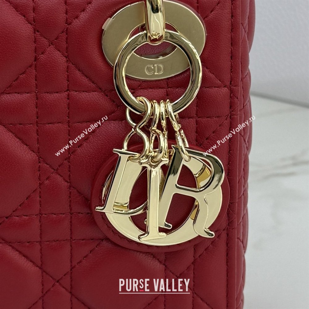 Dior Classic Mini Lady Dior Bag in Cannage Lambskin Red 2026 M0505 0409 (BF-260409037)