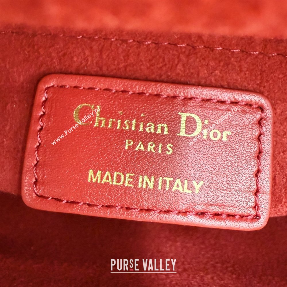 Dior Classic Mini Lady Dior Bag in Cannage Lambskin Red 2026 M0505 0409 (BF-260409037)