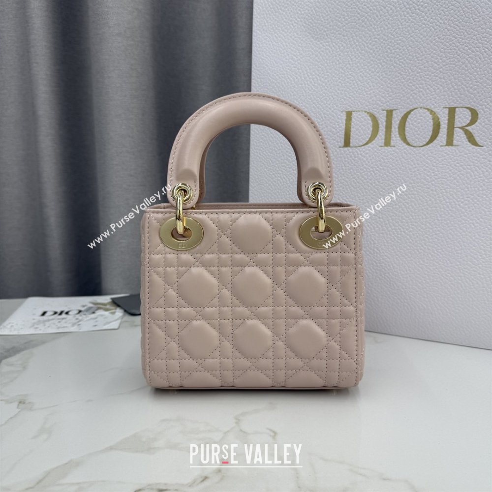 Dior Classic Mini Lady Dior Bag in Cannage Lambskin Blush Pink 2026 M0505 0409 (BF-260409038)