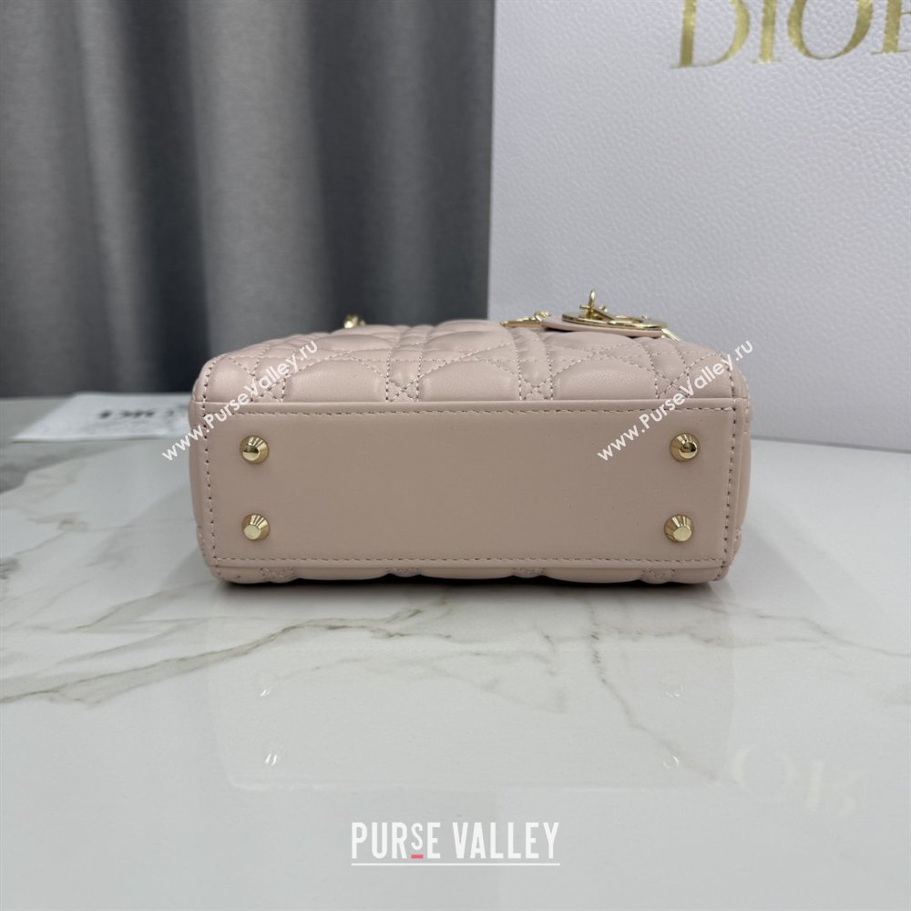 Dior Classic Mini Lady Dior Bag in Cannage Lambskin Blush Pink 2026 M0505 0409 (BF-260409038)
