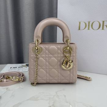 Dior Classic Mini Lady Dior Bag in Cannage Lambskin Blush Pink 2026 M0505 0409 (BF-260409038)