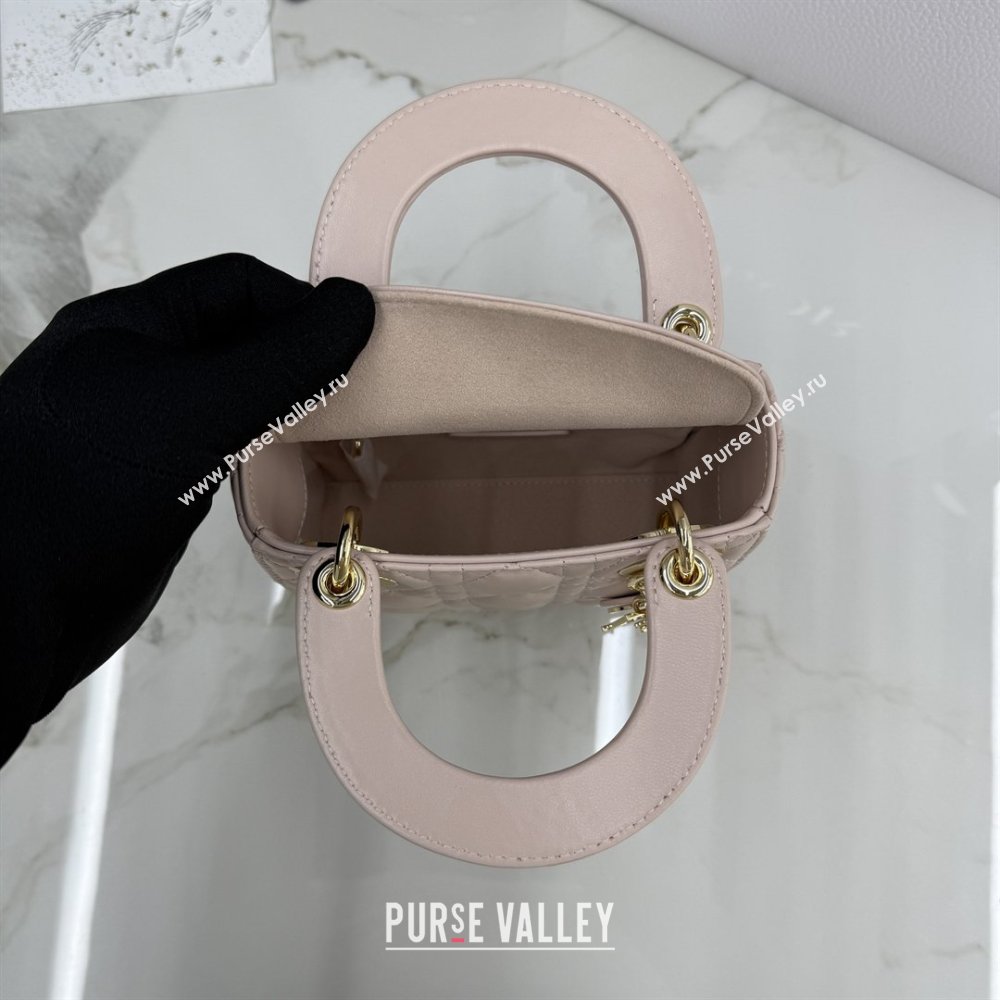 Dior Classic Mini Lady Dior Bag in Cannage Lambskin Blush Pink 2026 M0505 0409 (BF-260409038)