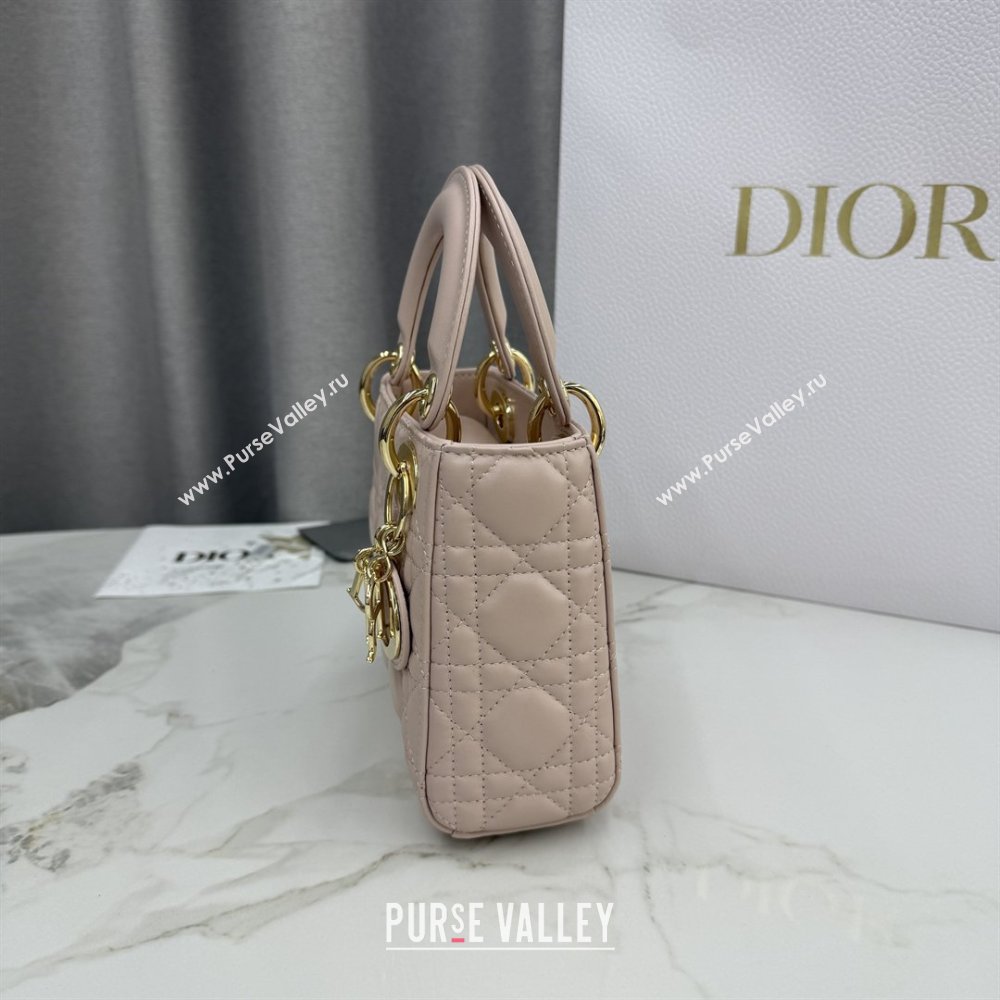 Dior Classic Mini Lady Dior Bag in Cannage Lambskin Blush Pink 2026 M0505 0409 (BF-260409038)