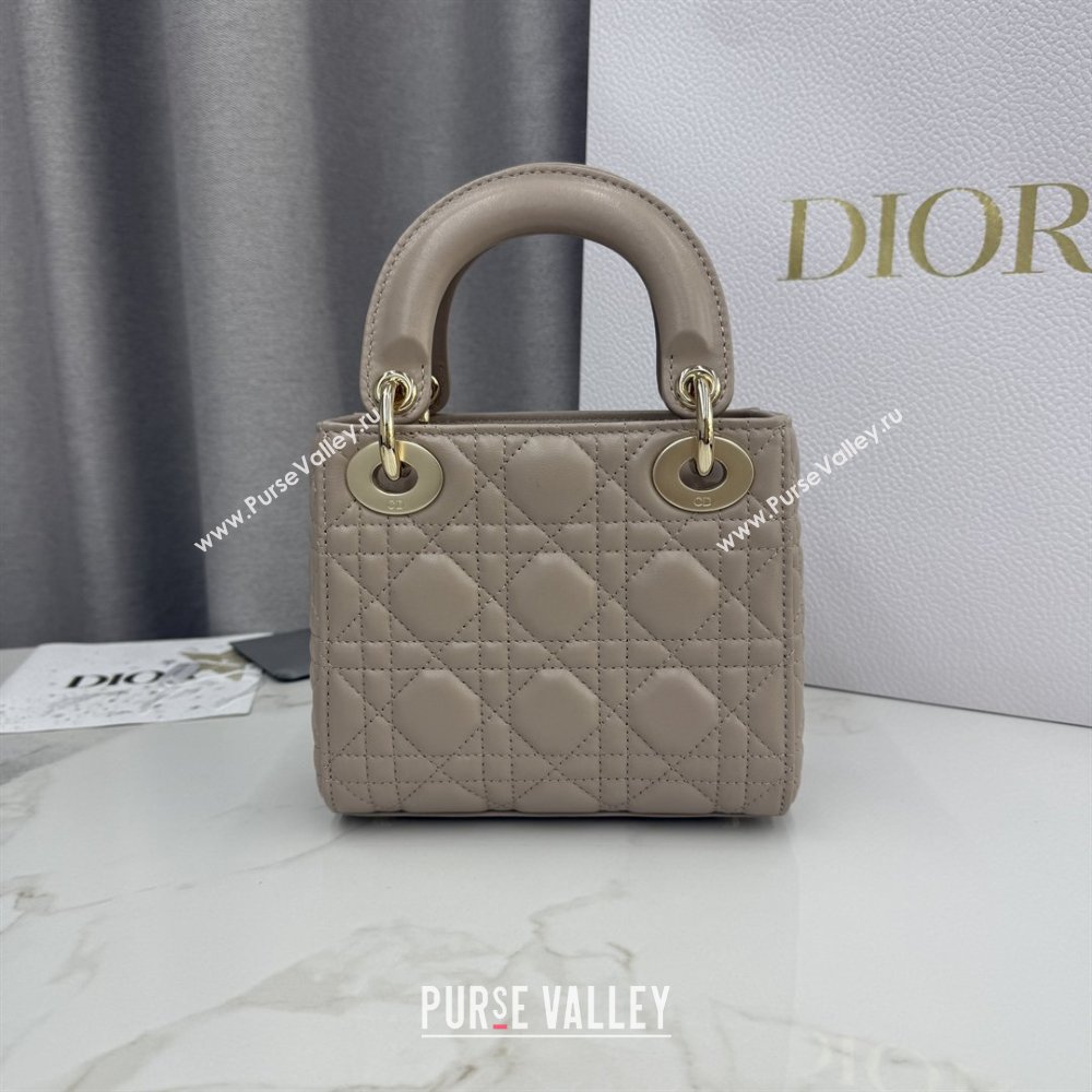 Dior Classic Mini Lady Dior Bag in Cannage Lambskin Blush Beige 2026 M0505 0409 (BF-260409039)