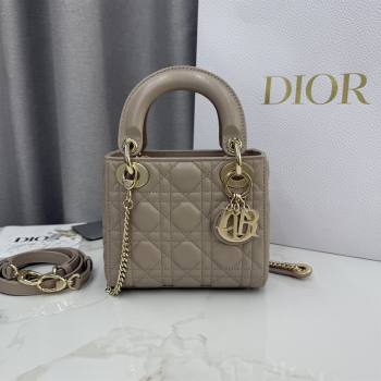 Dior Classic Mini Lady Dior Bag in Cannage Lambskin Blush Beige 2026 M0505 0409 (BF-260409039)