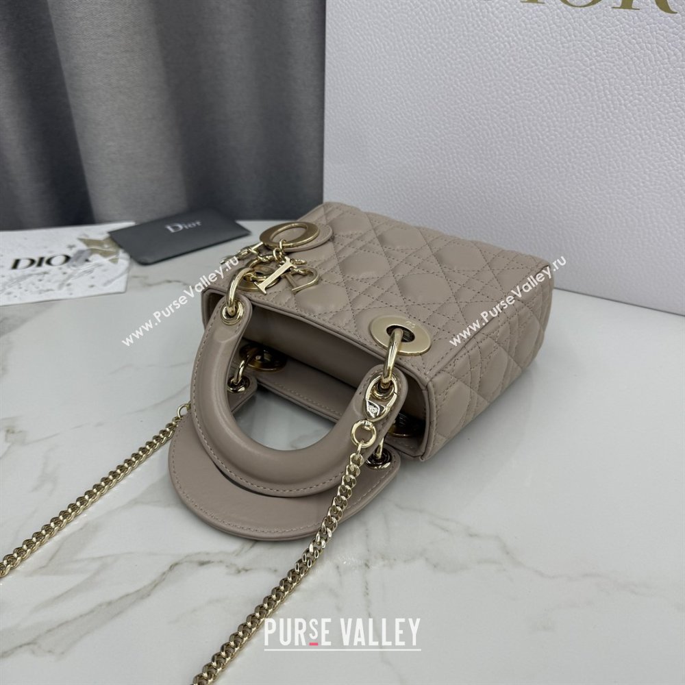 Dior Classic Mini Lady Dior Bag in Cannage Lambskin Blush Beige 2026 M0505 0409 (BF-260409039)