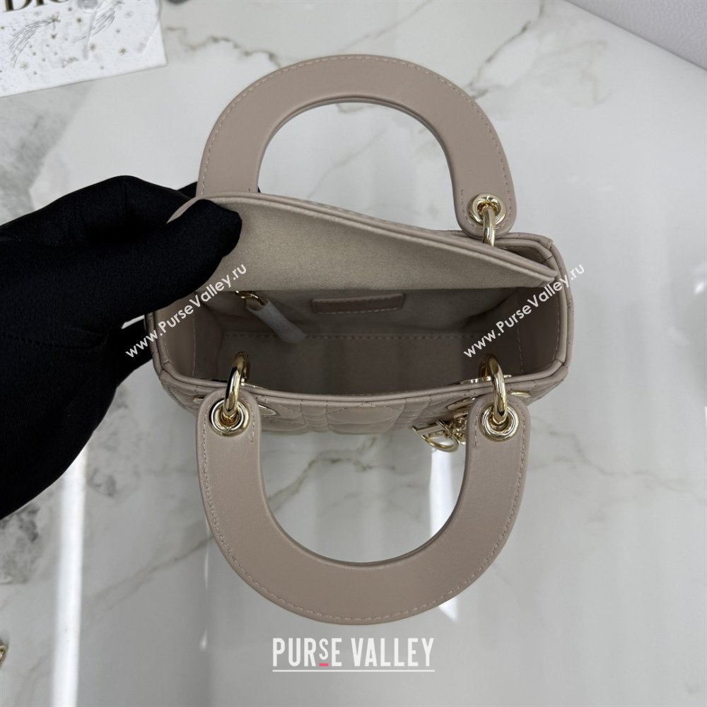 Dior Classic Mini Lady Dior Bag in Cannage Lambskin Blush Beige 2026 M0505 0409 (BF-260409039)