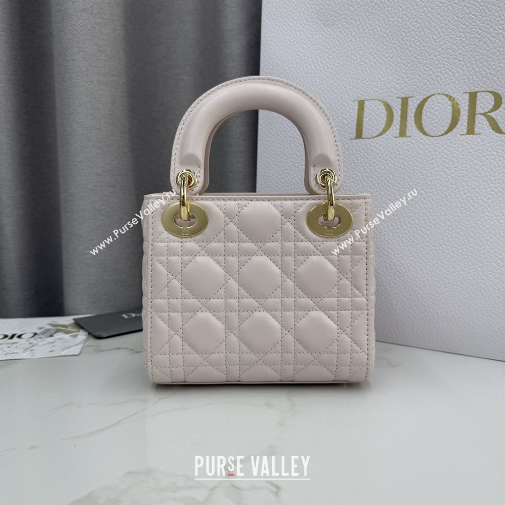 Dior Classic Mini Lady Dior Bag in Cannage Lambskin Sakura Pink 2026 M0505 0409 (BF-260409040)