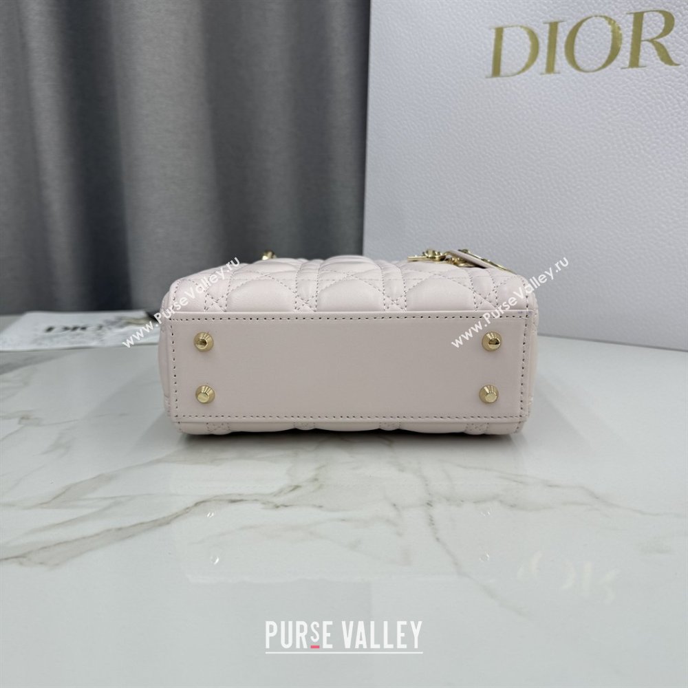 Dior Classic Mini Lady Dior Bag in Cannage Lambskin Sakura Pink 2026 M0505 0409 (BF-260409040)