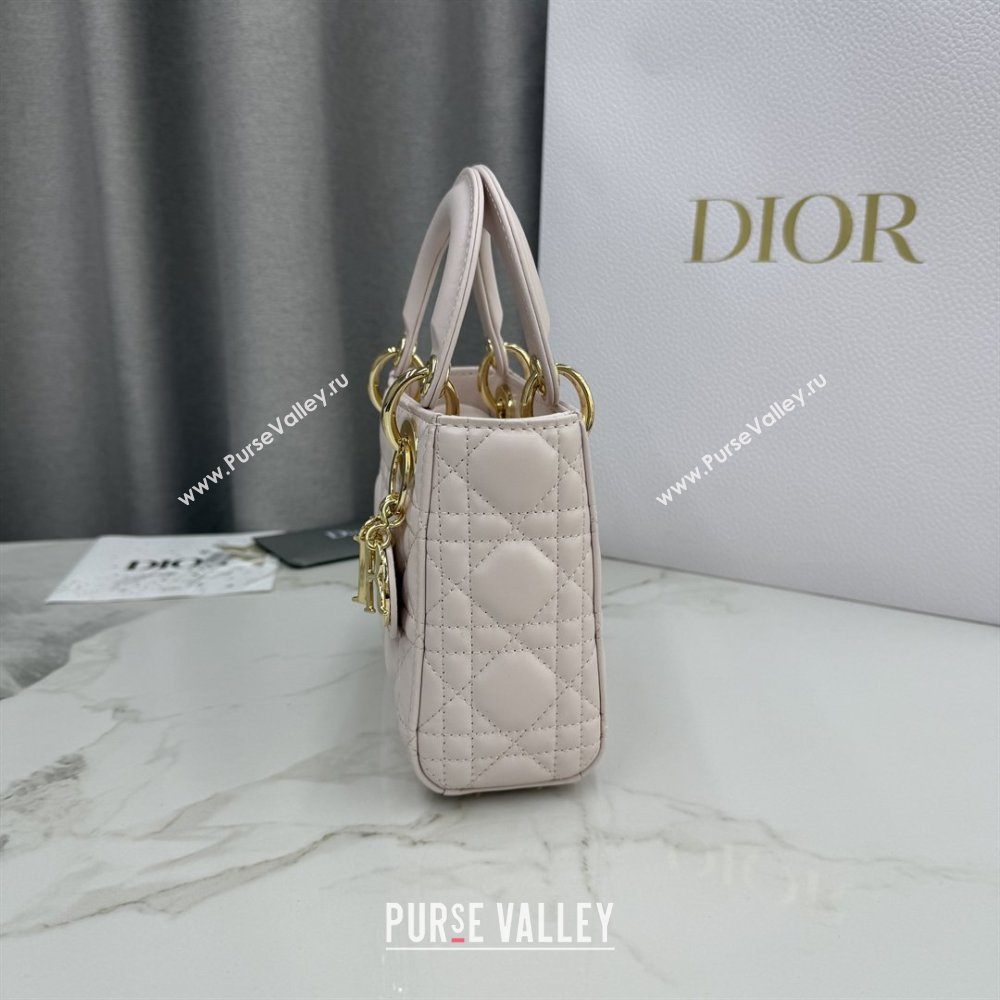 Dior Classic Mini Lady Dior Bag in Cannage Lambskin Sakura Pink 2026 M0505 0409 (BF-260409040)