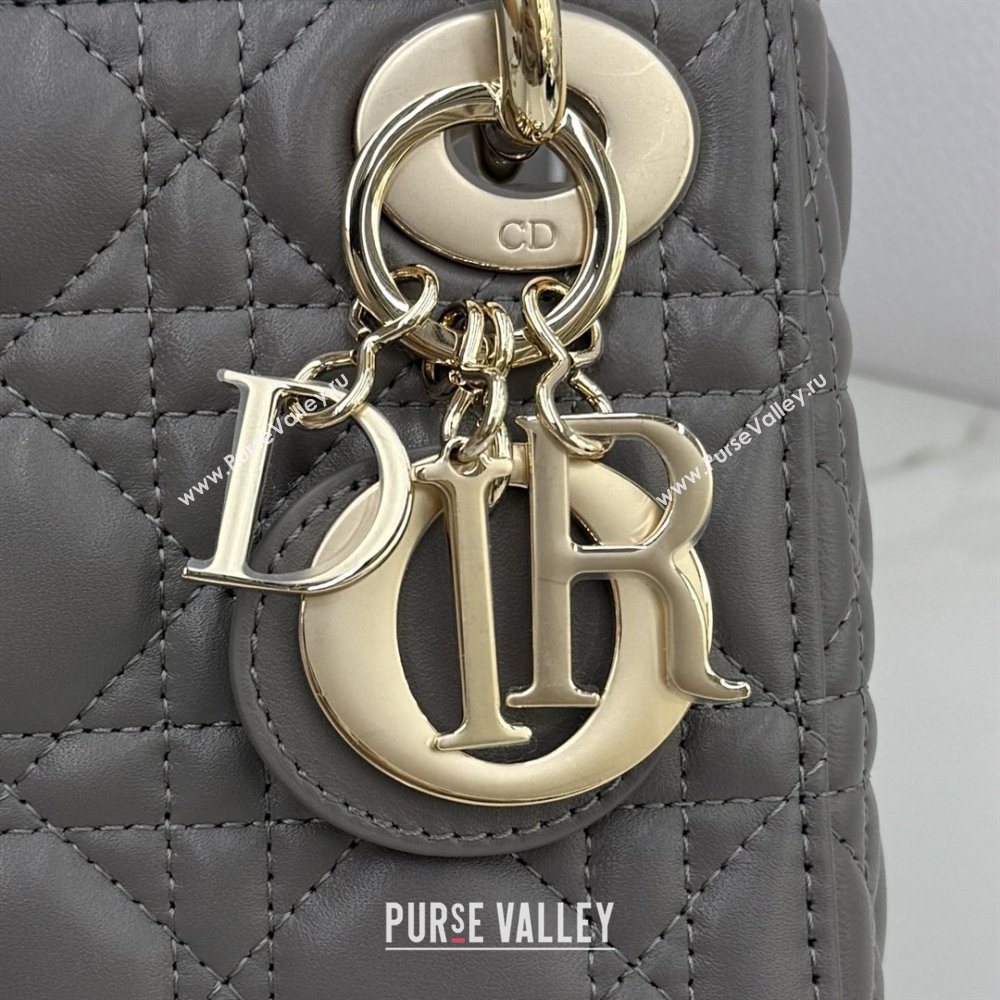 Dior Classic Mini Lady Dior Bag in Cannage Lambskin Elephant Grey 2026 M0505 0409 (BF-260409041)