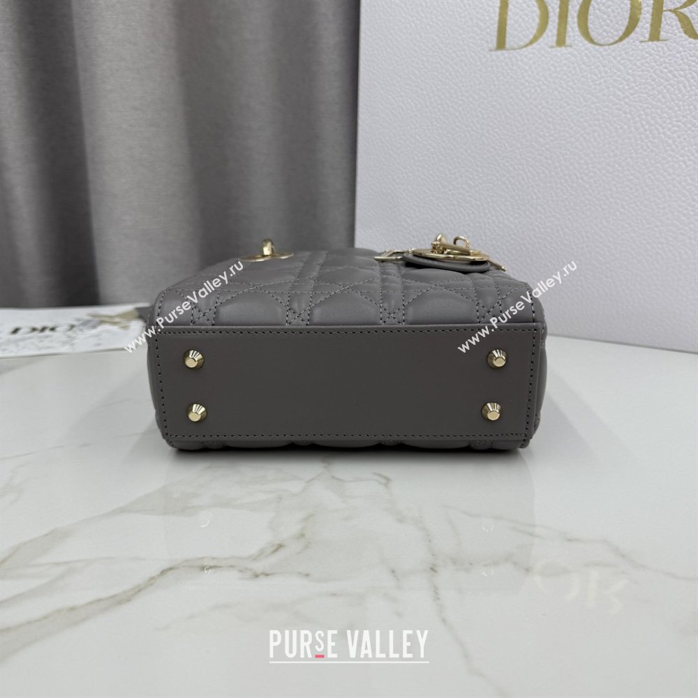 Dior Classic Mini Lady Dior Bag in Cannage Lambskin Elephant Grey 2026 M0505 0409 (BF-260409041)