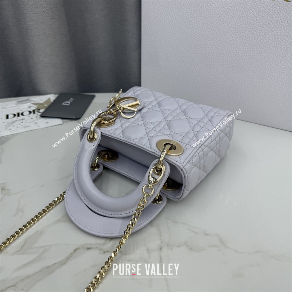 Dior Classic Mini Lady Dior Bag in Cannage Lambskin Dreamy Purple 2026 M0505 0409 (BF-260409042)