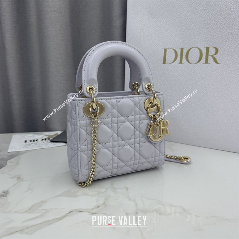 Dior Classic Mini Lady Dior Bag in Cannage Lambskin Dreamy Purple 2026 M0505 0409 (BF-260409042)