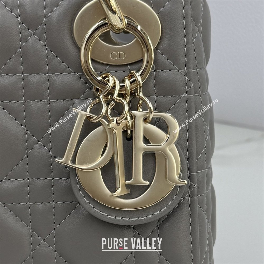 Dior Classic Mini Lady Dior Bag in Cannage Lambskin Taupe Grey 2026 M0505 0409 (BF-260409043)