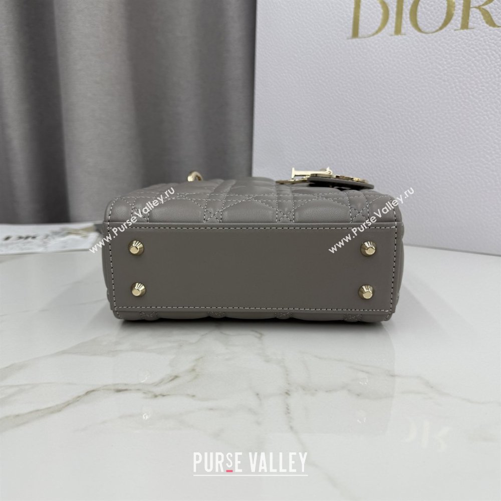 Dior Classic Mini Lady Dior Bag in Cannage Lambskin Taupe Grey 2026 M0505 0409 (BF-260409043)
