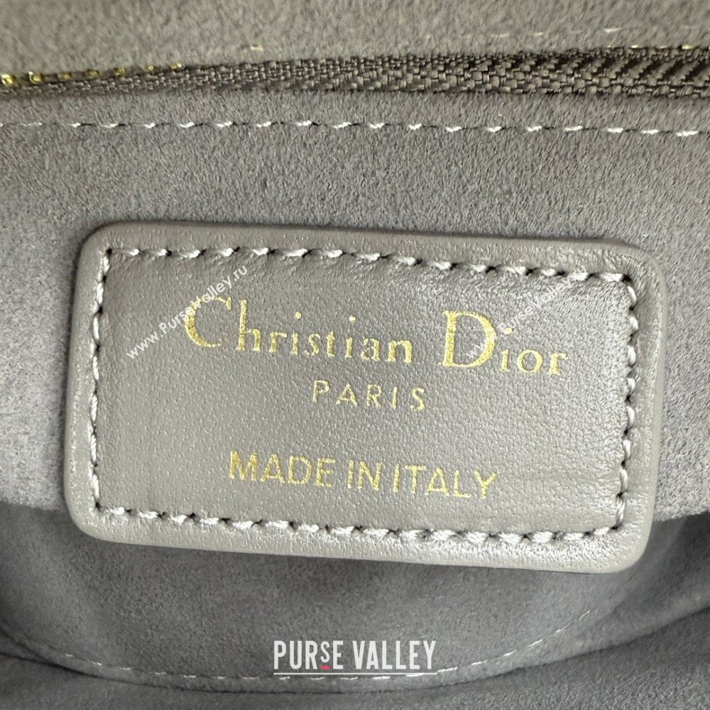 Dior Classic Mini Lady Dior Bag in Cannage Lambskin Taupe Grey 2026 M0505 0409 (BF-260409043)