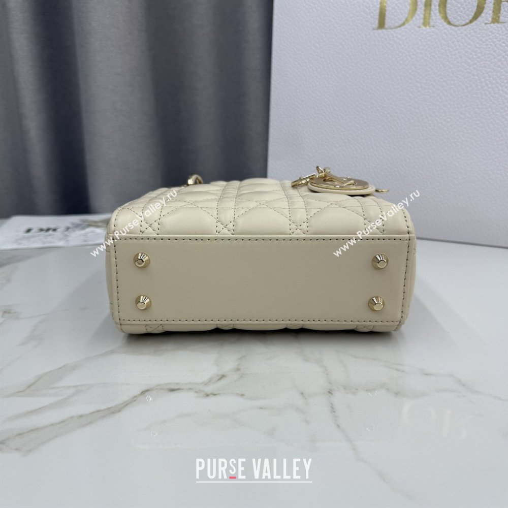 Dior Classic Mini Lady Dior Bag in Cannage Lambskin Pale Yellow 2026 M0505 0409 (BF-260409016)