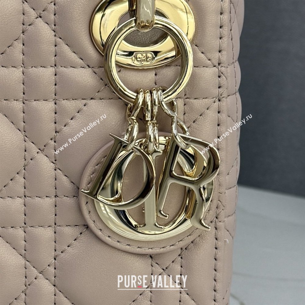 Dior Classic Mini Lady Dior Bag in Cannage Lambskin Iridescent Pink 2026 M0505 0409 (BF-260409044)