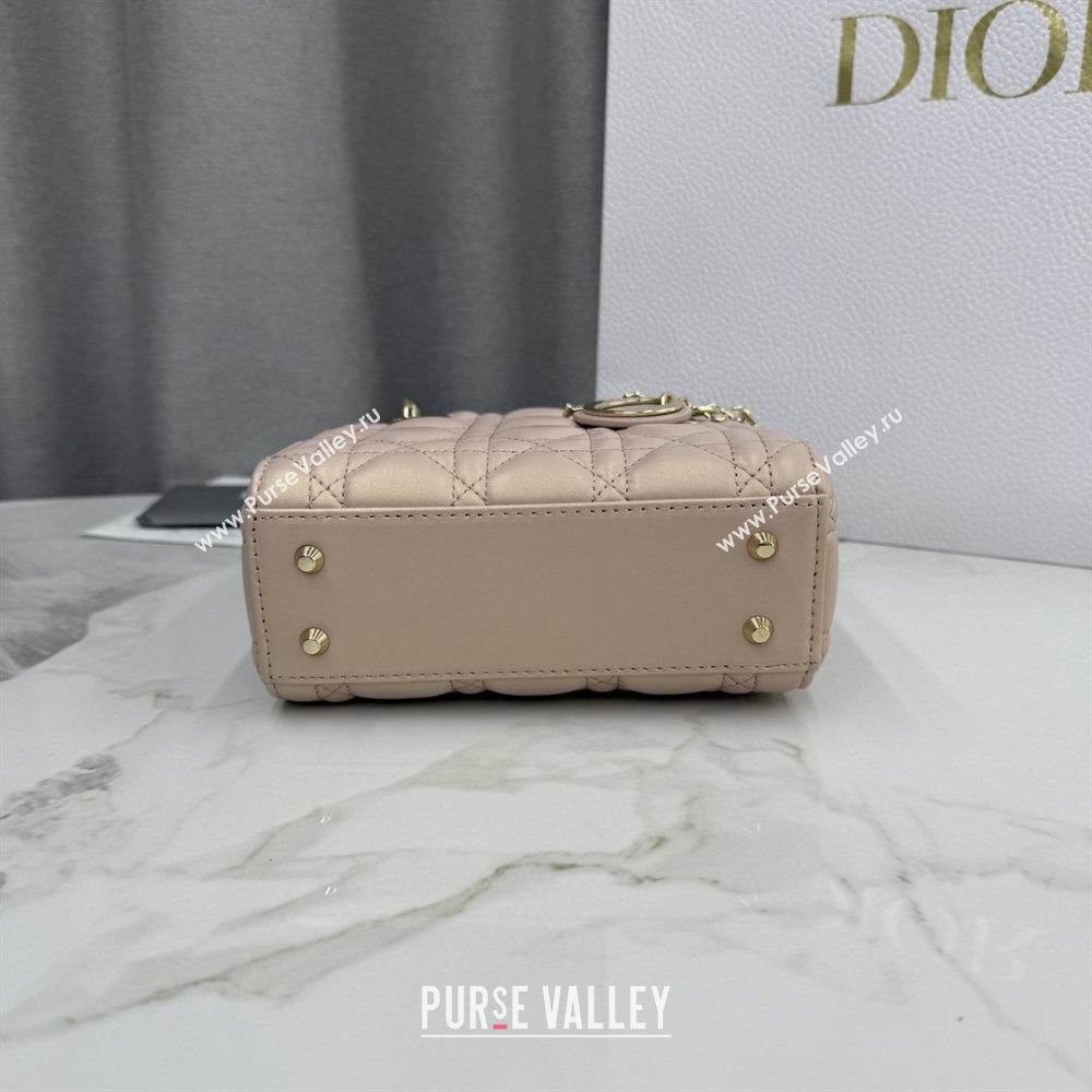 Dior Classic Mini Lady Dior Bag in Cannage Lambskin Iridescent Pink 2026 M0505 0409 (BF-260409044)