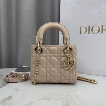 Dior Classic Mini Lady Dior Bag in Cannage Lambskin Iridescent Pink 2026 M0505 0409 (BF-260409044)