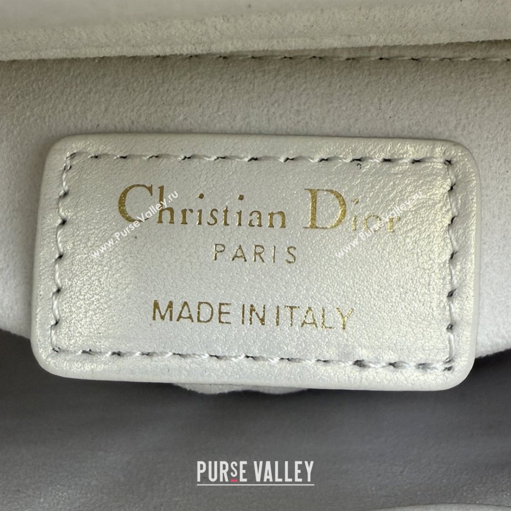 Dior Classic Mini Lady Dior Bag in Cannage Lambskin Iridescent White 2026 M0505 0409 (BF-260409045)